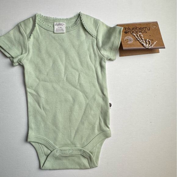 Blueberry Organics Baby Two Piece Short Sleeve Crew Neck One Piece Baby Set 0-3M - Picture 7 of 8